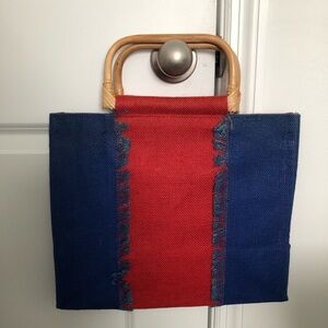 Jute Tote Bag with Bamboo Handles